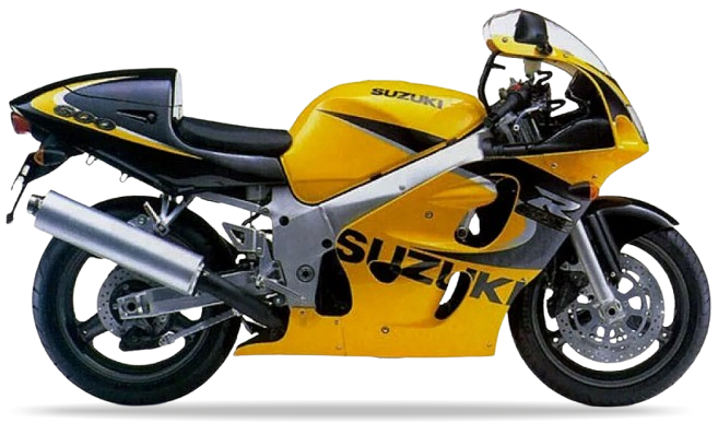Suzuki Gsxr 600 1999 Żółty Y9H Czarny Y7L replica decals grafiche fuel tank juula motocolors