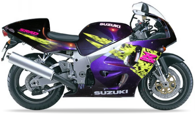 Suzuki Gsxr 750 1996 Szary Fioletowy C3B motorbike stickers autocollants custom kit juula motocolors