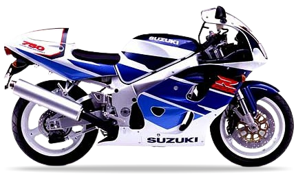 Suzuki Gsxr 750 1997 Niebieski Biały L99 replica decals grafiche fuel tank juula motocolors
