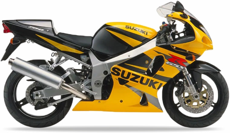 Suzuki Gsxr 750 2002 Żółty Y9H Czarny 33J vinyl kit decals pegatinas restoration juula motocolors