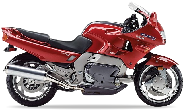 Yamaha GTS 1000 1993 1994 Ciemny Czerwony 2 stickers decals autocollants restoration kit juula motocolors