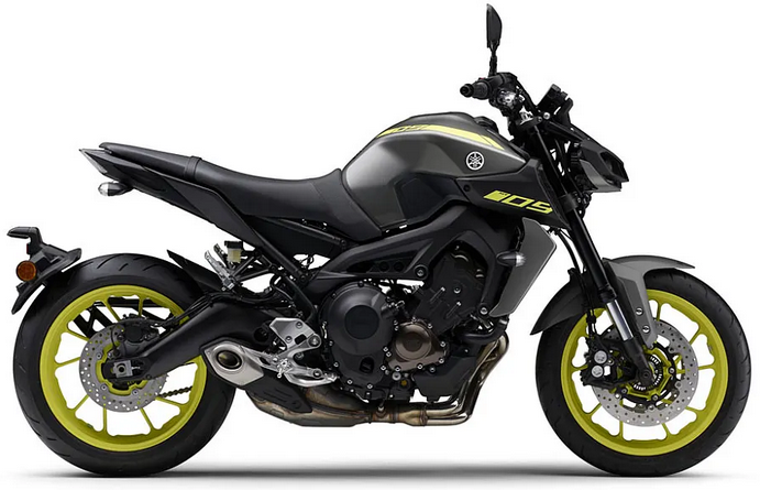 Yamaha Mt 09 2018 Szary Żółty Fluo stickers decals matrica restoration juula motocolors