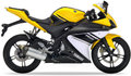 Yamaha Yzf 125 R 2008 Żółty graphics kit autocollants fairings juula motocolors