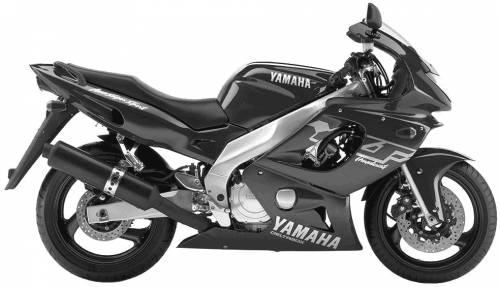 Yamaha Yzf 600 R Thundercat 2001 Czarny motorcycle decals nalepky juula motocolors