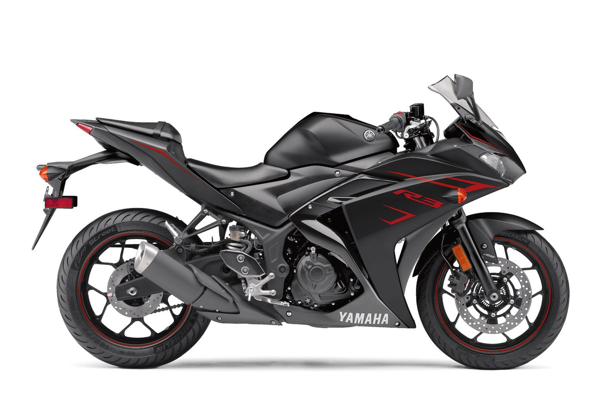 Yamaha Yzf R3 2018 Czarny Matowy vinyl kit race decals juula motocolors