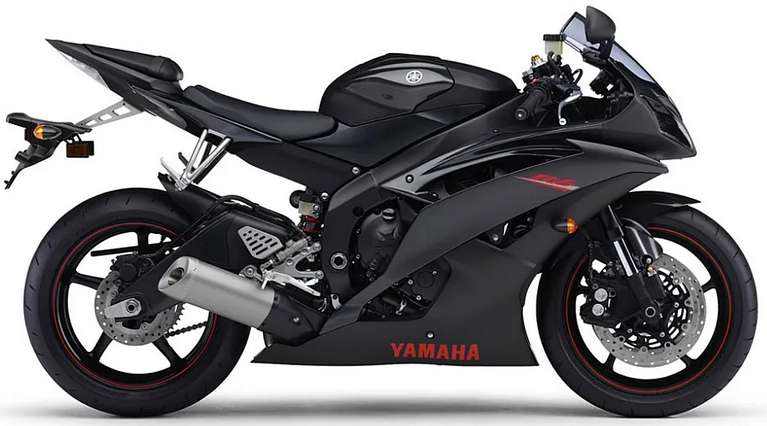 Naklejki na motocykl Yamaha Yzf R6 2008 Czarny Mat Rj15 - Juula
