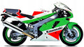 NAKLEJKI NA MOTOCYKL JUULA DO KAWASAKI ZXR 750 R 1990-1992 ZIELONO-CZERWONY