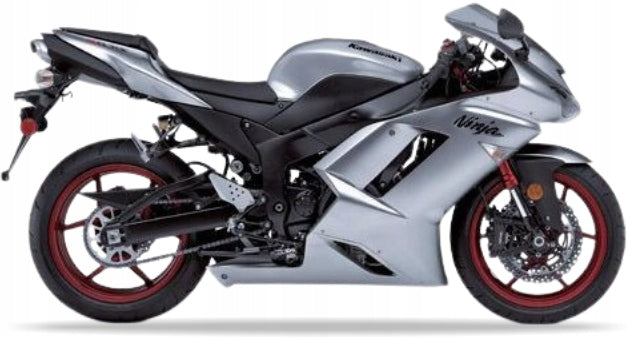 NAKLEJKI NA MOTOCYKL JUULA DO KAWASAKI ZX 6R 2007-2008 SREBRNY 474