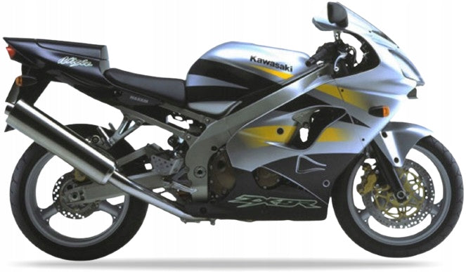 NAKLEJKI NA MOTOCYKL JUULA DO KAWASAKI ZX 9R 2002 SREBRNY F2