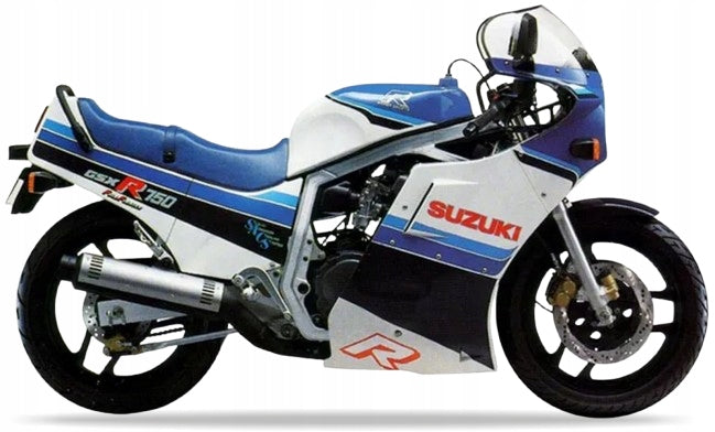 NAKLEJKI NA MOTOCYKL JUULA DO SUZUKI GSXR 750 1986 BIAŁY L99 NIEBIESKI 1LF