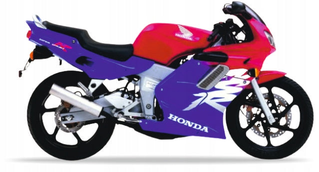 NAKLEJKI NA MOTOCYKL JUULA DO HONDA NSR 125 1999-2000 CZERWONY NIEBIESKI