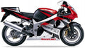 NAKLEJKI NA MOTOCYKL JUULA DO SUZUKI GSX-R 1000 2001 CZERWONY Y7M CZARNY