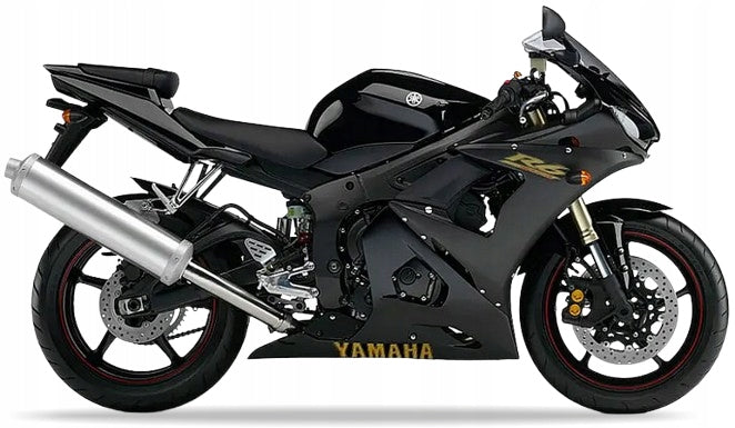 NAKLEJKI NA MOTOCYKL JUULA DO YAMAHA YZF R6 2005 CZARNY MAT ZŁOTY RJ09