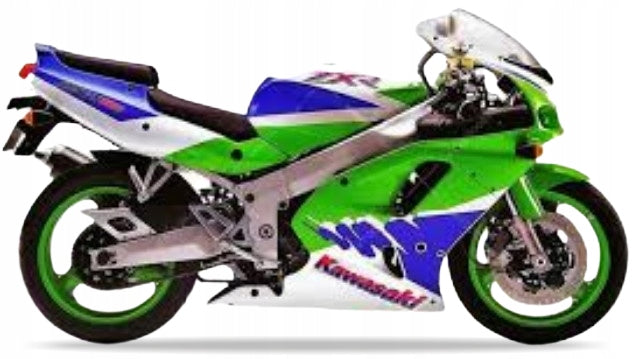 NAKLEJKI NA MOTOCYKL JUULA DO KAWASAKI ZXR 750 1993 ZIELONO-BIAŁO-NIEBIESKI