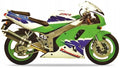 NAKLEJKI NA MOTOCYKL JUULA DO KAWASAKI ZXR 750 1994 ZIELONO-BIAŁO-NIEBIESKI