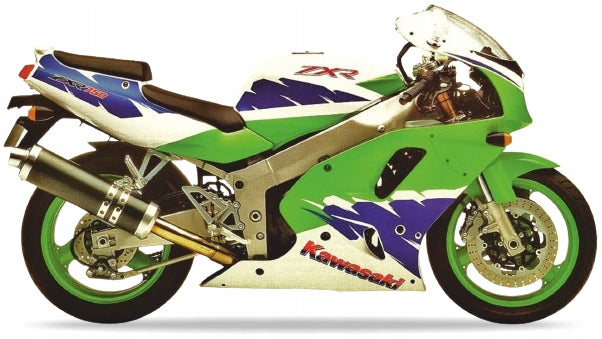 NAKLEJKI NA MOTOCYKL JUULA DO KAWASAKI ZXR 750 1994 ZIELONO-BIAŁO-NIEBIESKI