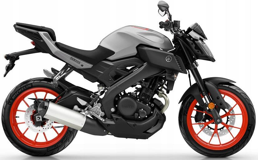 NAKLEJKI NA MOTOCYKL JUULA DO YAMAHA MT 125 2019 SREBRNY CZERWONY FLUO