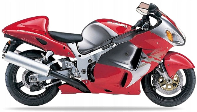 NAKLEJKI NA MOTOCYKL JUULA DO SUZUKI GSX 1300 R HAYABUSA 2001 FH6 CZERWONY YC6 SREBRNY