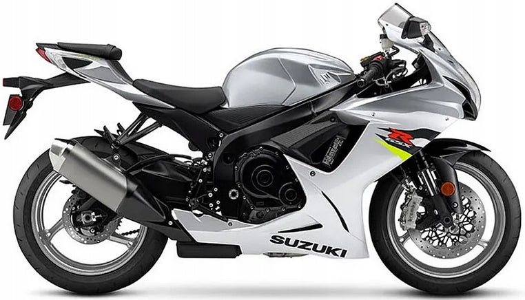 NAKLEJKI NA MOTOCYKL JUULA DO SUZUKI GSXR 600 2018 SREBRNY YMD BIAŁY YWW