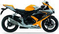 NAKLEJKI NA MOTOCYKL JUULA DO SUZUKI GSXR 600 2008 ŻÓŁTY YMF SREBRNY YMD