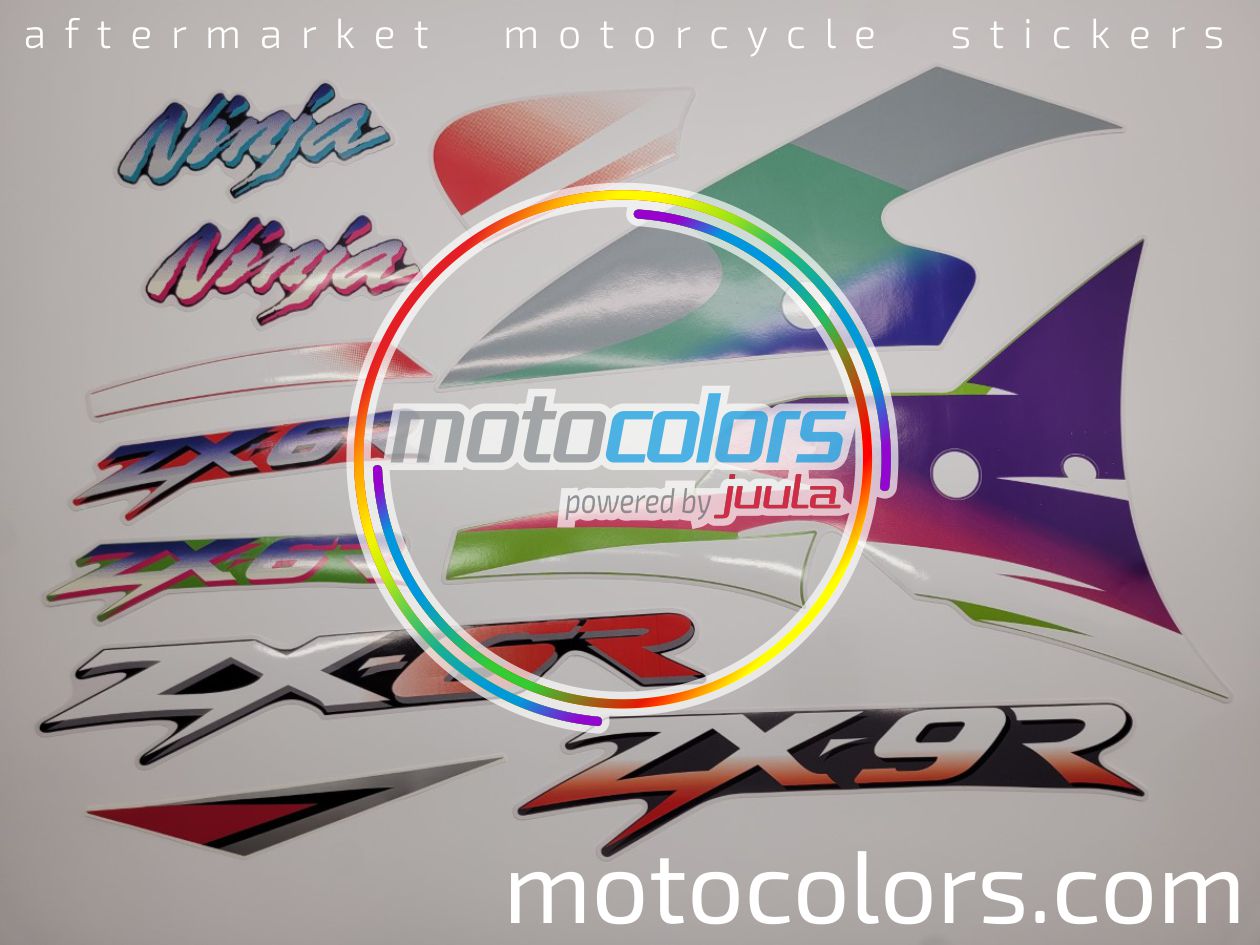 NAKLEJKI NA MOTOCYKL JUULA DO KAWASAKI ZX 9R 1999 ZIELONY 7F