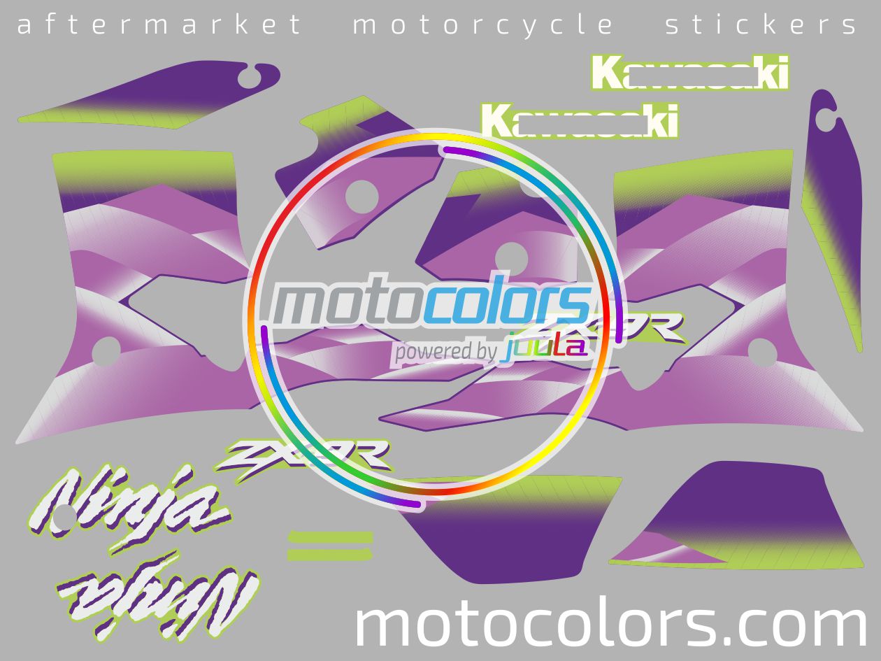 NAKLEJKI NA MOTOCYKL JUULA DO KAWASAKI ZX 9R 1999 ZIELONY 7F