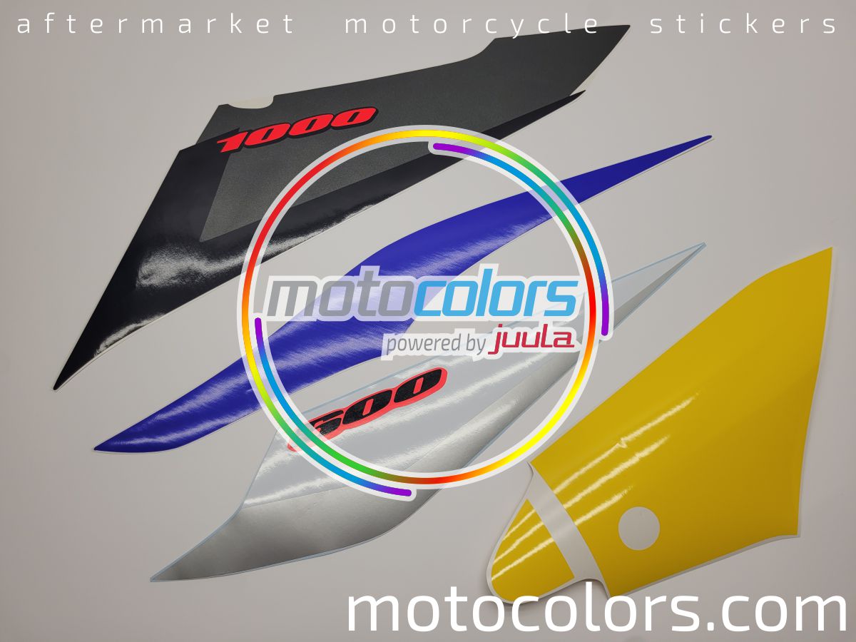 NAKLEJKI NA MOTOCYKL JUULA DO SUZUKI GSX-R 1000 2004 ŻÓŁTA PERŁA YEC SZARY YU8